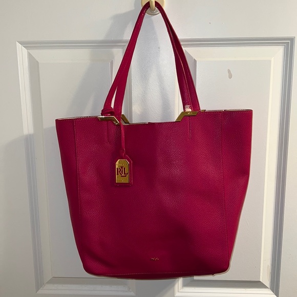 Lauren Ralph Lauren Handbags - Fushia lauren Ralph Lauren tote flawed
